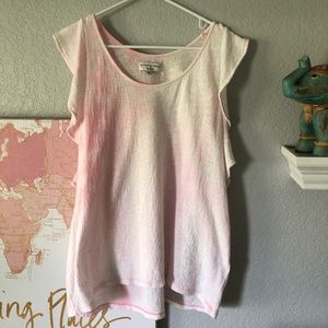Madewell Textured Flutter Sleeve Pink Blouse Top